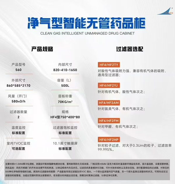 凈氣型智能無管藥品柜